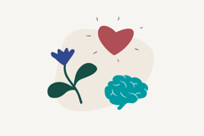 Blomma,  hjärta och hjärna, symboliserar en arbetsmiljöutbildningn