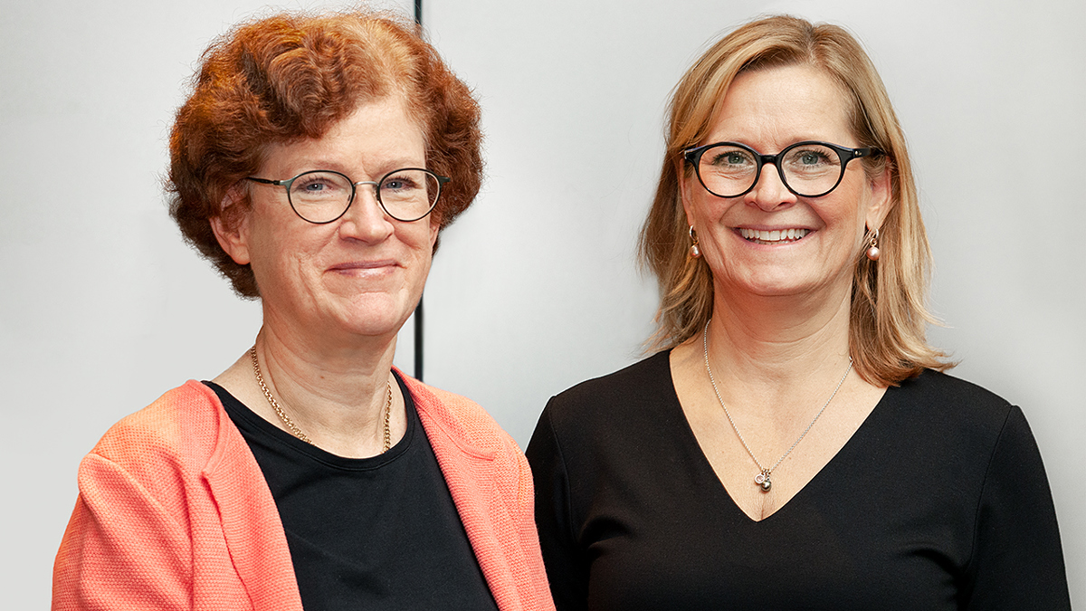 Bild på Lena Emanuelsson, Saco-S och Anna Falck, Arbetsgivarverket.