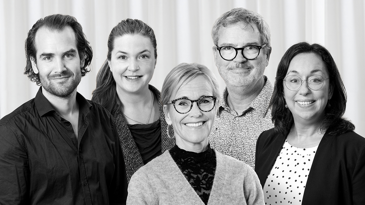 De fem personerna i poddavsnittet.