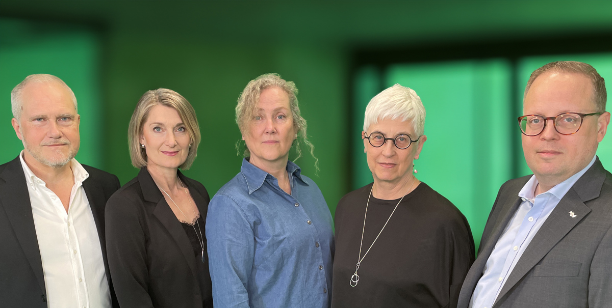 Från höger Anders Stålsby, Åsa Pyka, Anna Westling, Anna Steen och Andreas Nyström