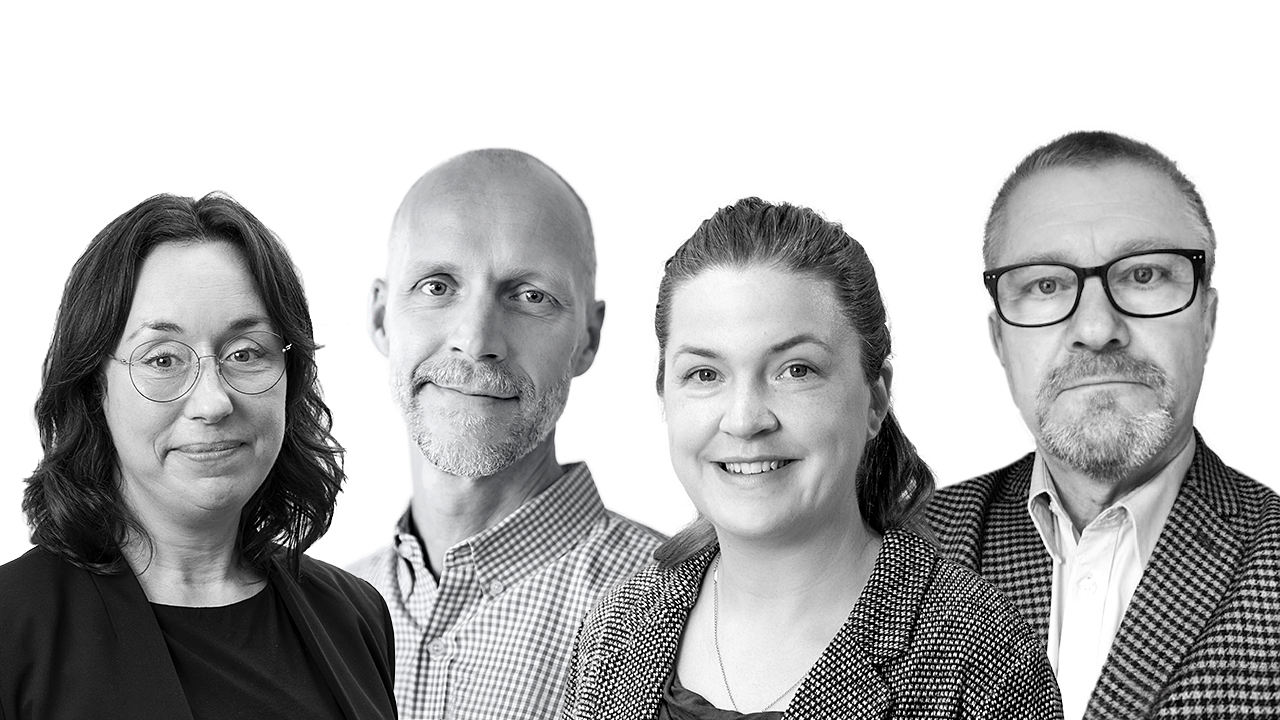 De fyra personerna som deltar i poddavsnittet.