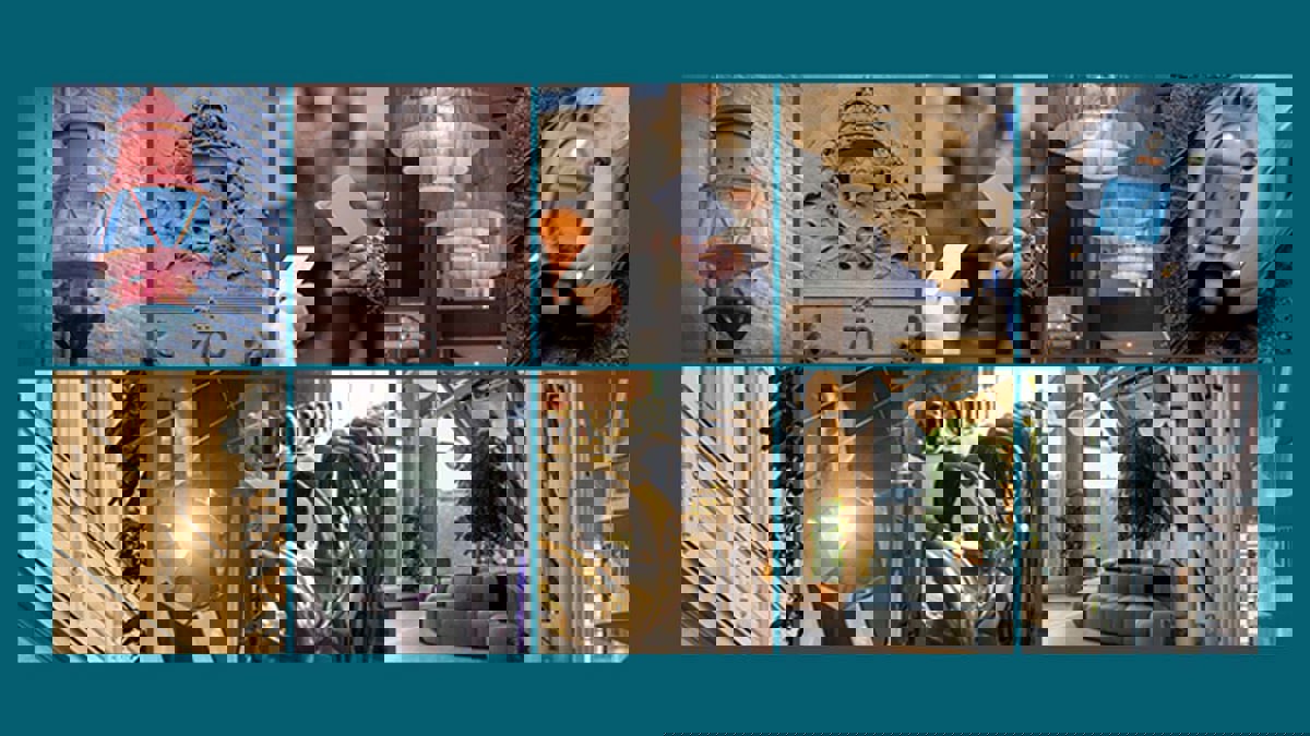 Bild från olika myndighetsmiljöer och liknande, exempelvis museum, inom- och utomhusbilder hos olika myndigheter och ett tåg.