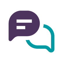 två pratbubblor som går i varandra